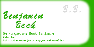 benjamin beck business card